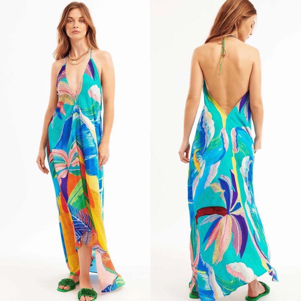 WILD - Voila Papette Dress Multicolor - Size M,‎ Beach, Summer Women's OS